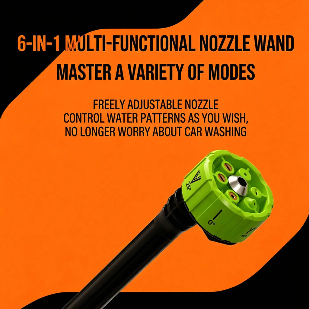 Cordless Portable Pressure Washer with Single-Port Charger Base, Batteries, Full Accessories, Pump, Nozzle, Adjustable Nozzle Head, High-Pressure Waterjet for Car Washing, Home Cleaning, Pressure Washers, Adjustable Nozzle Head Pressure Washers