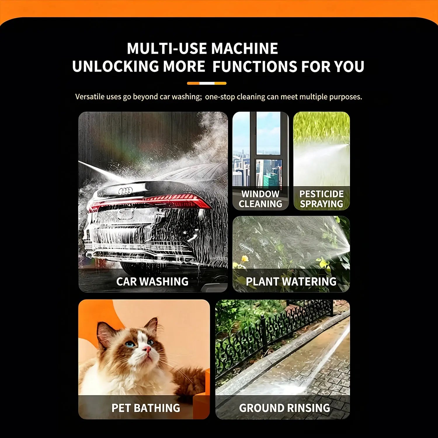 Cordless Portable Pressure Washer with Single-Port Charger Base, Batteries, Full Accessories, Pump, Nozzle, Adjustable Nozzle Head, High-Pressure Waterjet for Car Washing, Home Cleaning, Pressure Washers, Adjustable Nozzle Head Pressure Washers