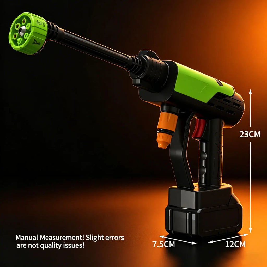 Cordless Portable Pressure Washer with Single-Port Charger Base, Batteries, Full Accessories, Pump, Nozzle, Adjustable Nozzle Head, High-Pressure Waterjet for Car Washing, Home Cleaning, Pressure Washers, Adjustable Nozzle Head Pressure Washers